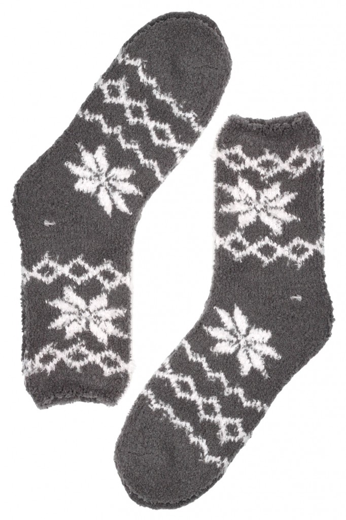 Žinylkové chlupaté ponožky H6001 - 3 páry