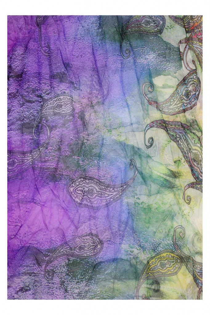 Lehká duhová kruhová šála se vzorem Pastel Air