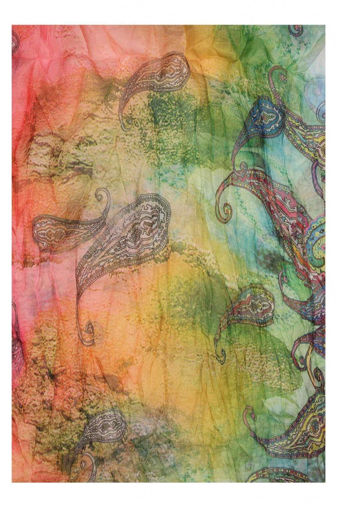 Lehká duhová kruhová šála se vzorem Pastel Air