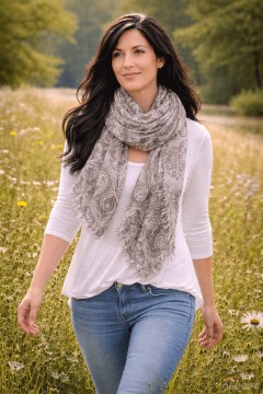 Bavlněný šátek se vzorem Ganga