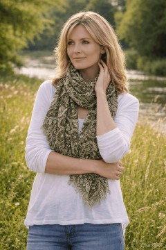 Bavlněný šátek se vzorem Ganga