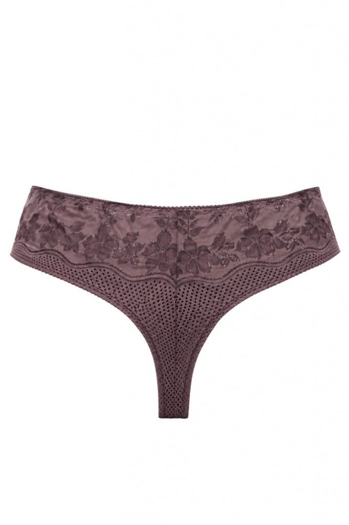 Plus Size tanga Erin krajková - 3 ks