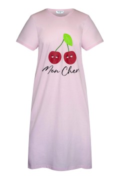 Bavlněná noční košile krátký rukáv Cherry GB-6819