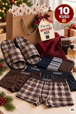 Vánoční mystery box - 10 kousků pro muže