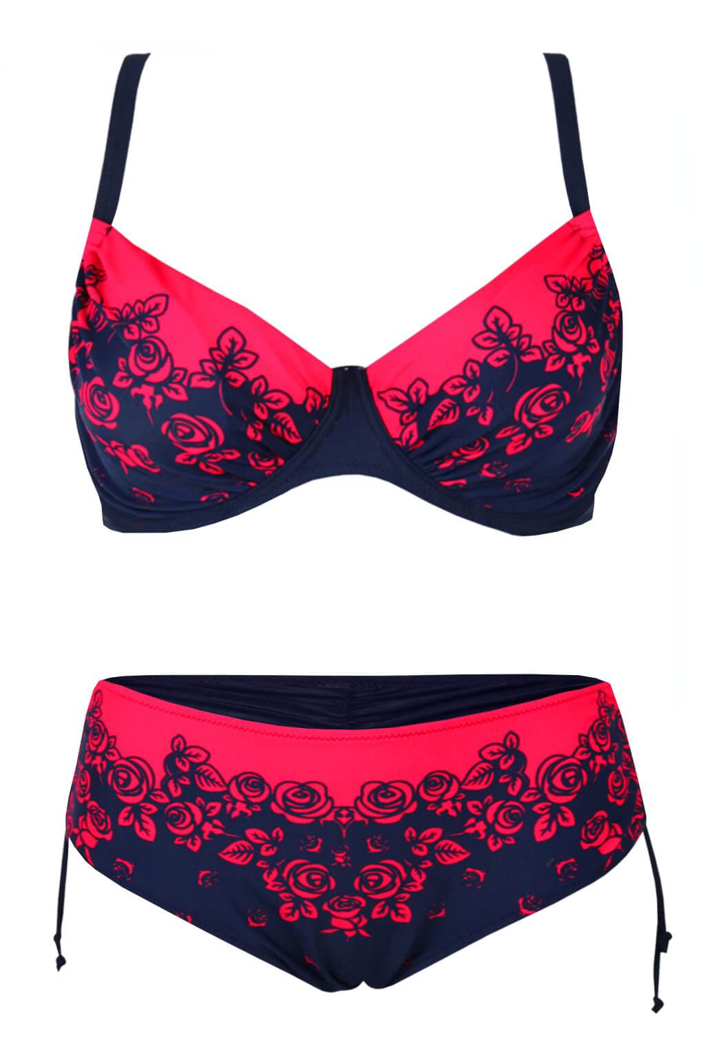 Sweet Rose dvoudílné plavky pro plnoštíhlé S850