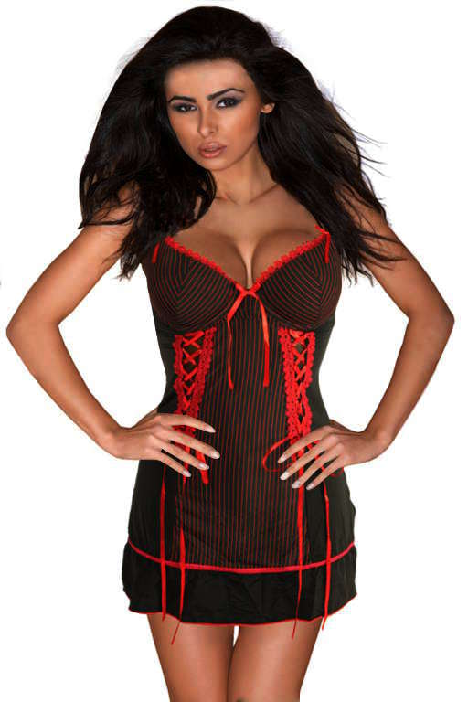 Latisha Red sexy košilka s tangy