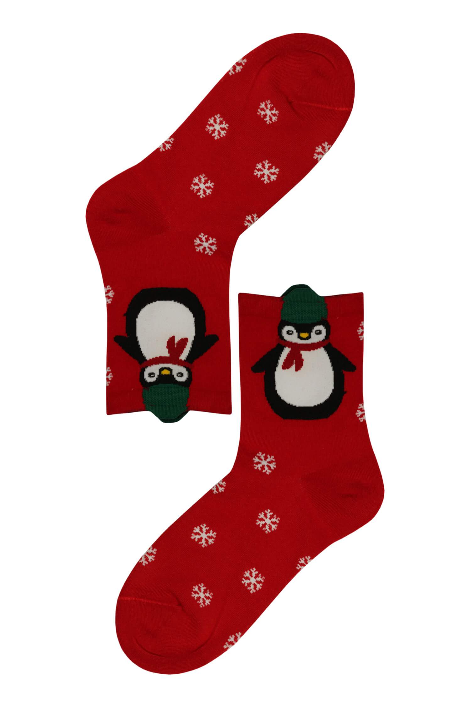 Vánoční vysoké ponožky dámské Tučňák