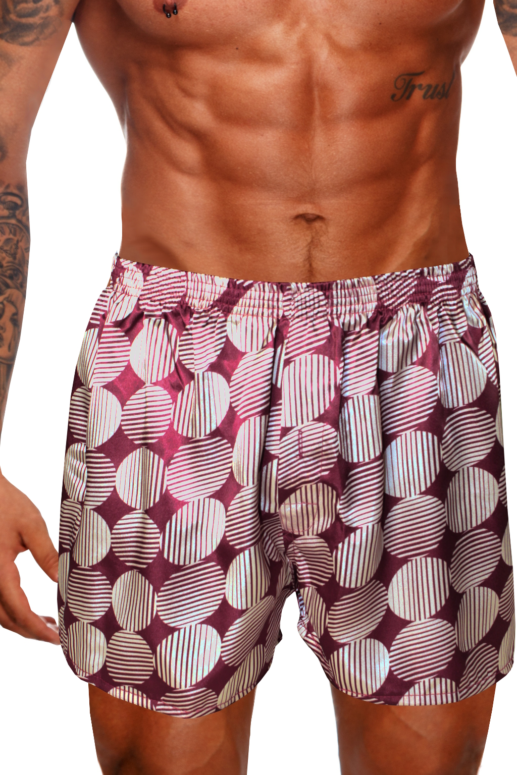 Saténové trenýrky - vínové