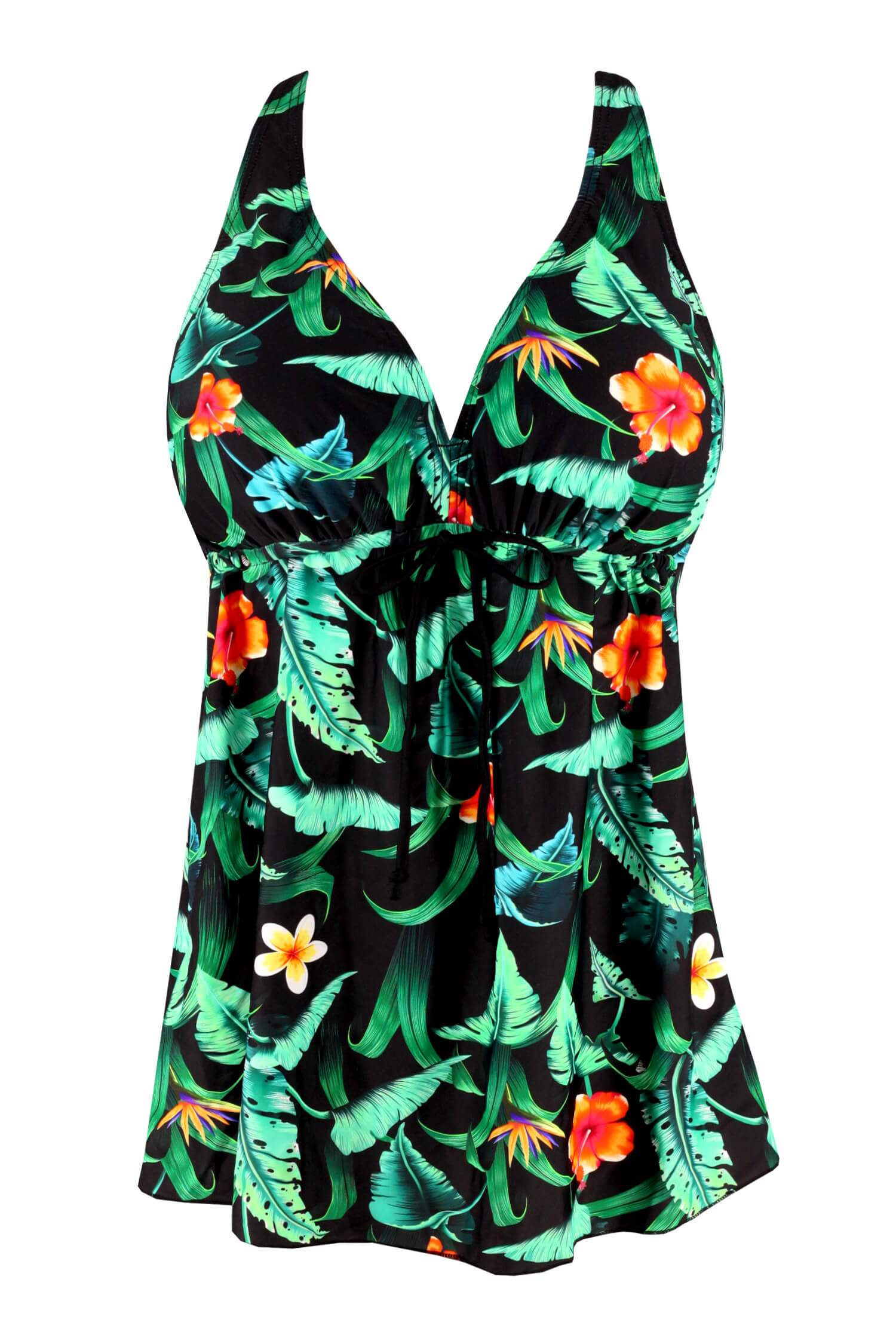 Nice Floral plavkové šaty tankiny vyztužené košíčky S136-14