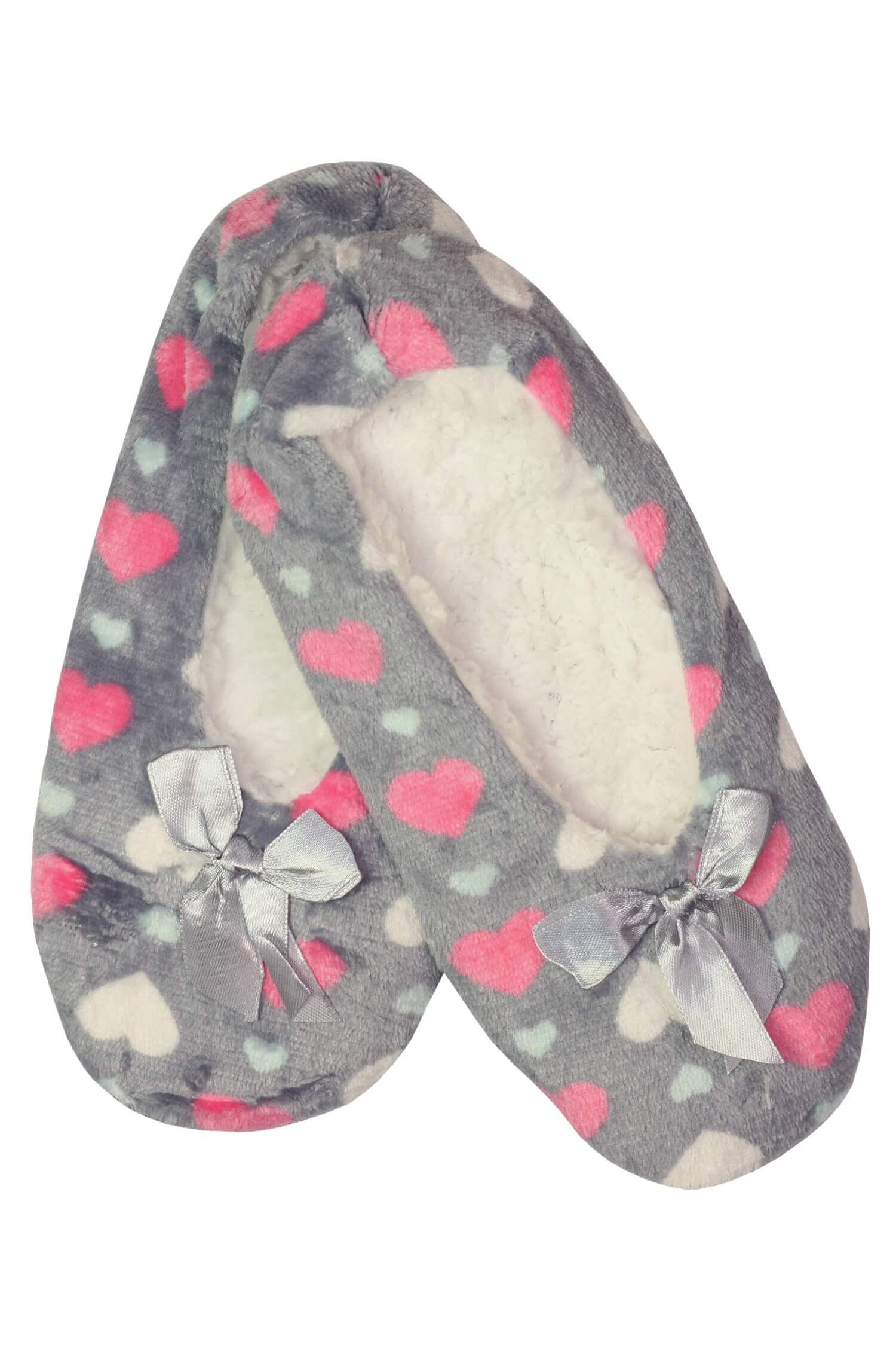 Šedorůžové teplé bačkory na doma X932