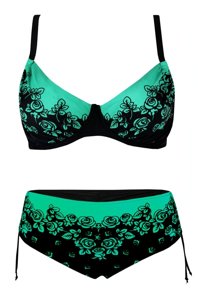 Green Rose dvoudílné plavky pro plnoštíhlé S850