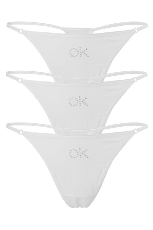 Barrien V-string tanga s kamínky - 3ks