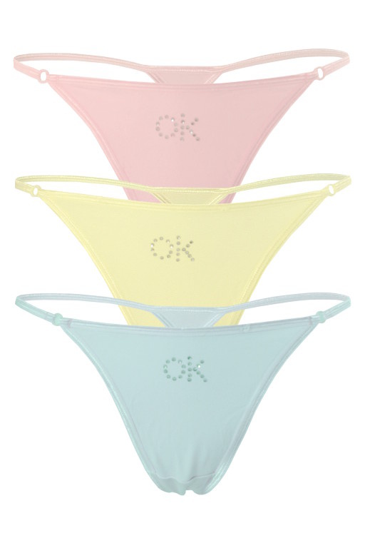 Barrien V-string tanga s kamínky - 3ks