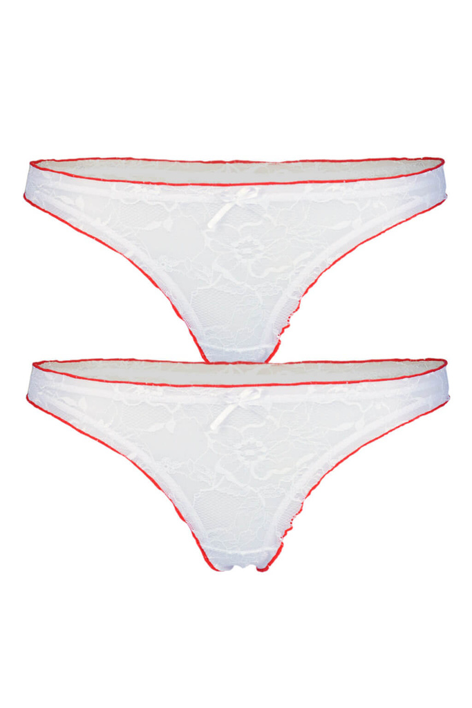 Petit průhledná nízká krajková tanga 2bal