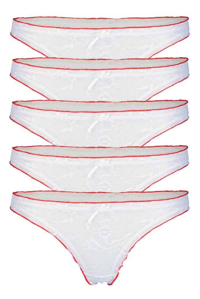 Petit průhledná nízká krajková tanga 5bal