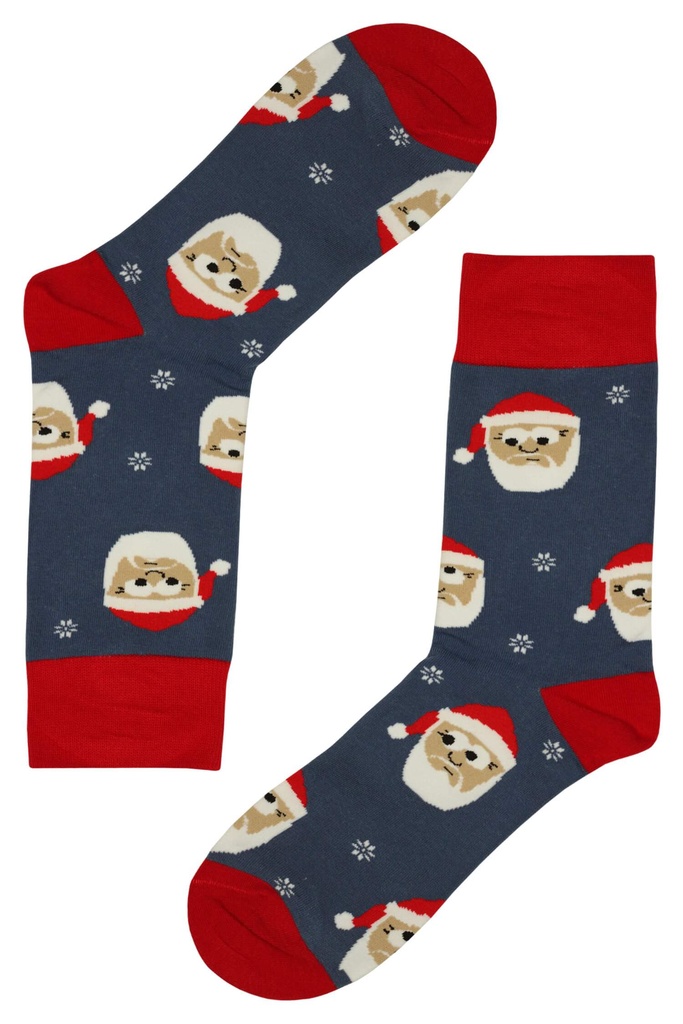 Pánské vánoční ponožky Santa Fousáč modrá 39-42