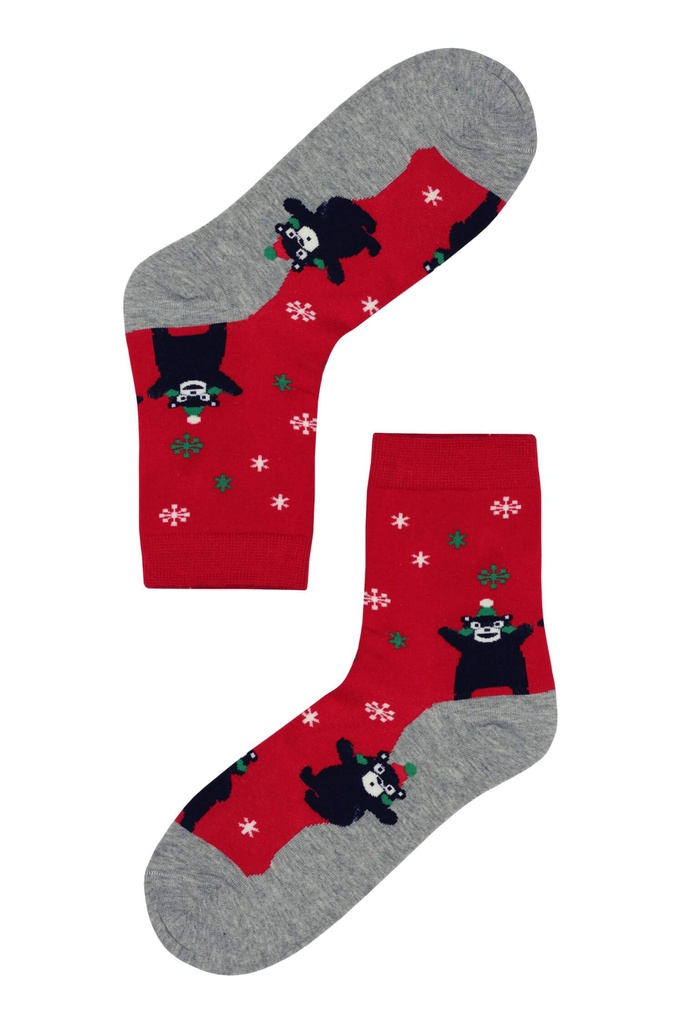 Happy Bear dámské ponožky vánoční motiv červená 35-38
