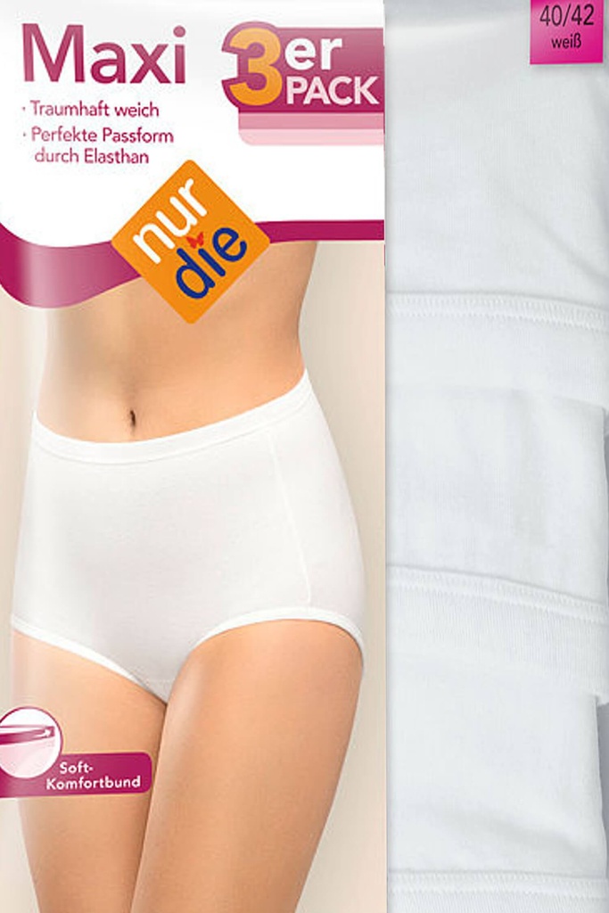 Nur Die bavlněné kalhotky vysoké do pasu N05J5 - 3ks