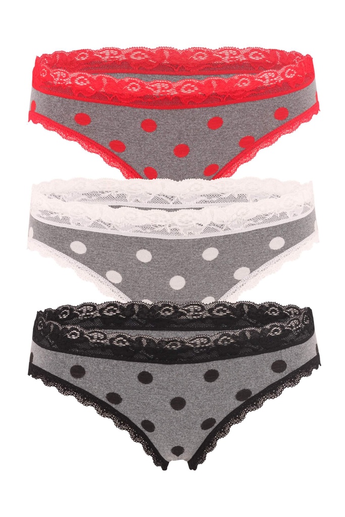 Malva klasické bikini kalhotky s krajkou 3596 - 3 bal