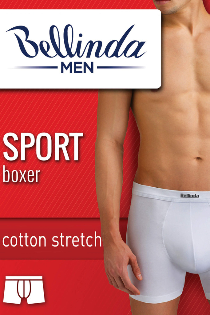 BMEN delší nohavička Sport Bellinda boxerky bavlna -BU858445 bílá L
