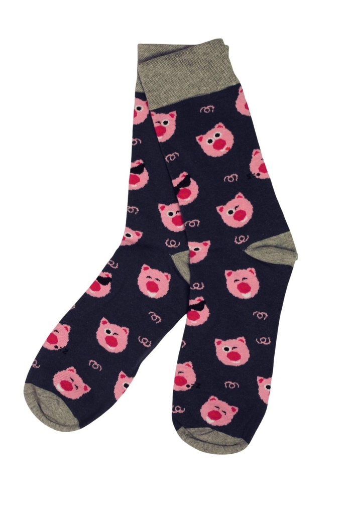 Růžové prasátko vtipné ponožky Intenso
