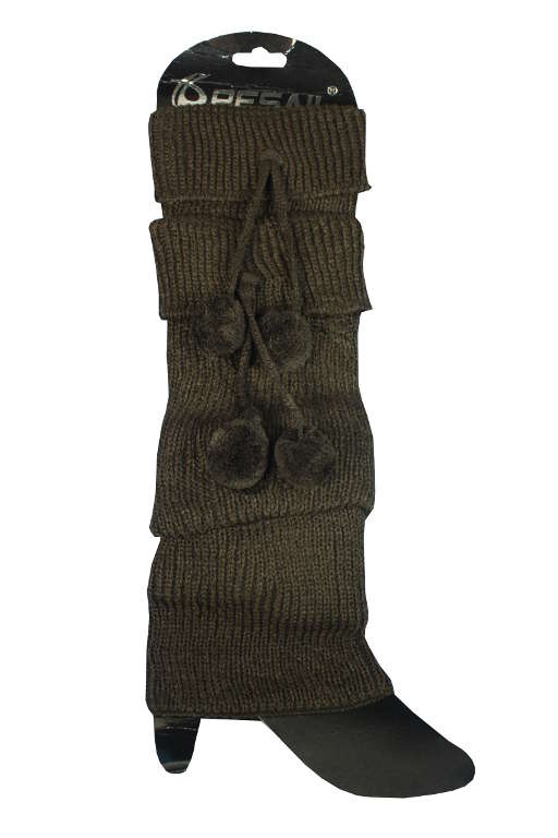 Jednobarevné návleky s bambulkami 32306-3