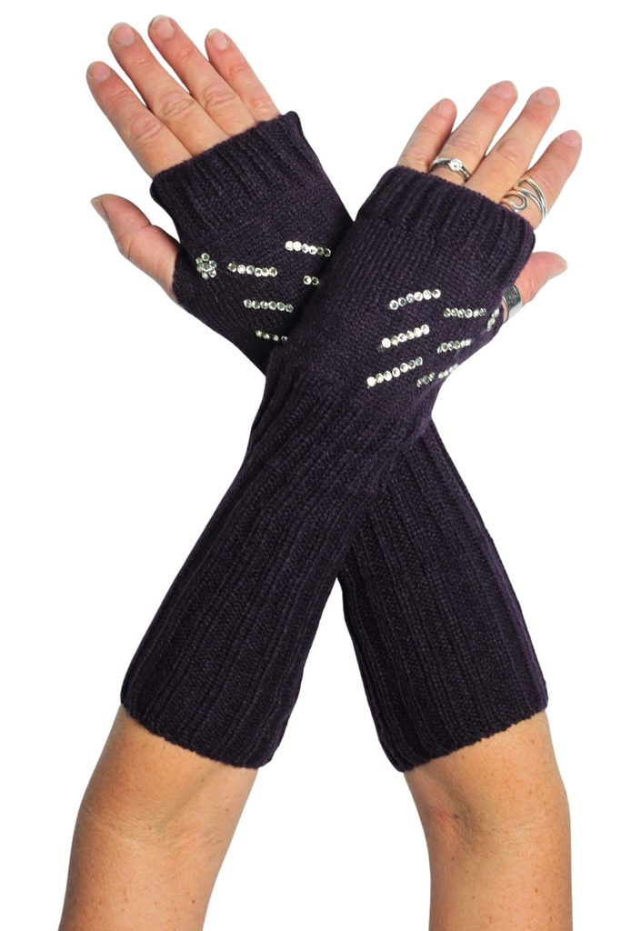 Pletené návleky na ruce s kamínky