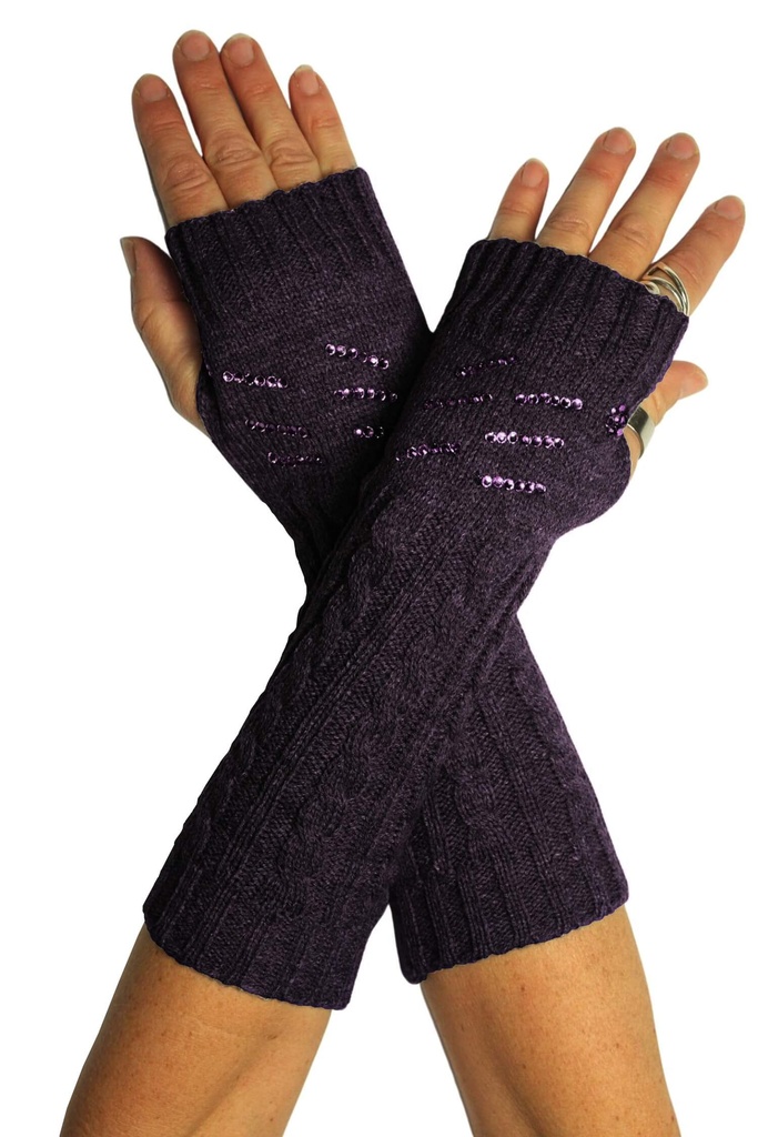 Pletené návleky na ruce s kamínky DN95-1