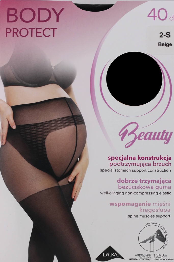 Body Protect black punčochové kalhoty pro těhotné - 40 denů