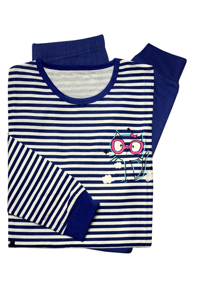 Dívčí bavlněné pyžamo tmavě modrá 7-8 let