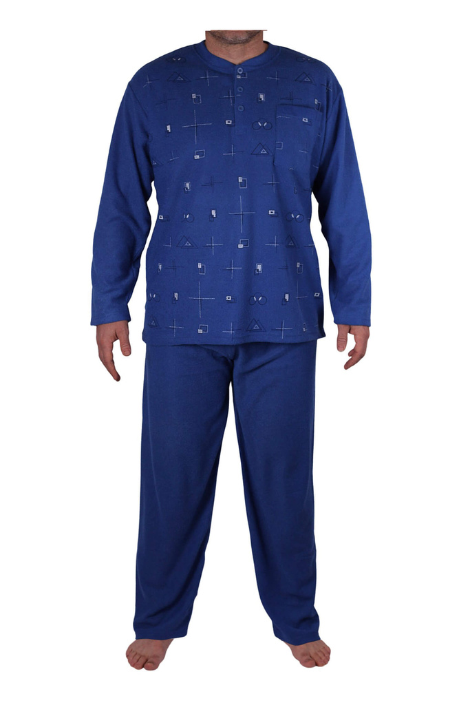 Michal froté pyžamo pánské V1512 modrá 3XL