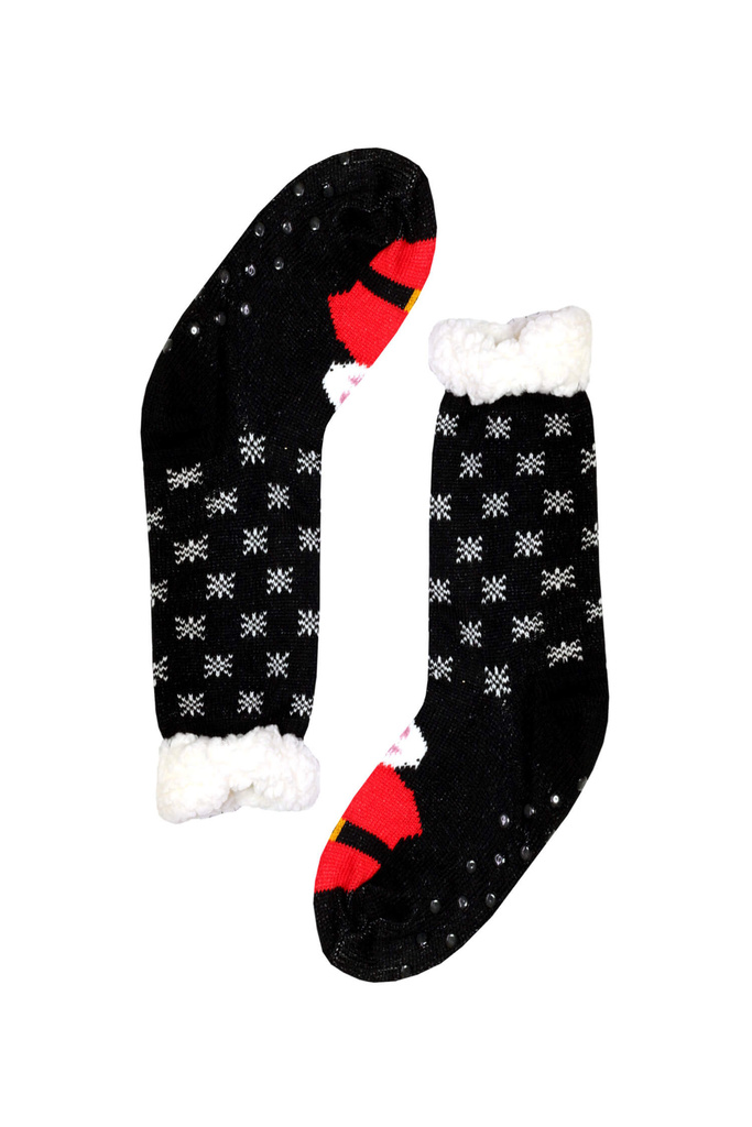 Santa Claus vánoční teplé ponožky vysoké dětské CW232 černá 27-30