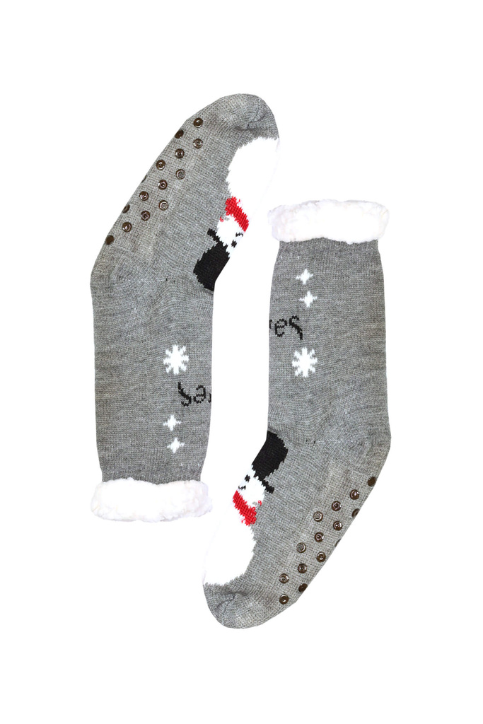 Snowman vánoční teplé ponožky dětské CW232 šedá 27-30