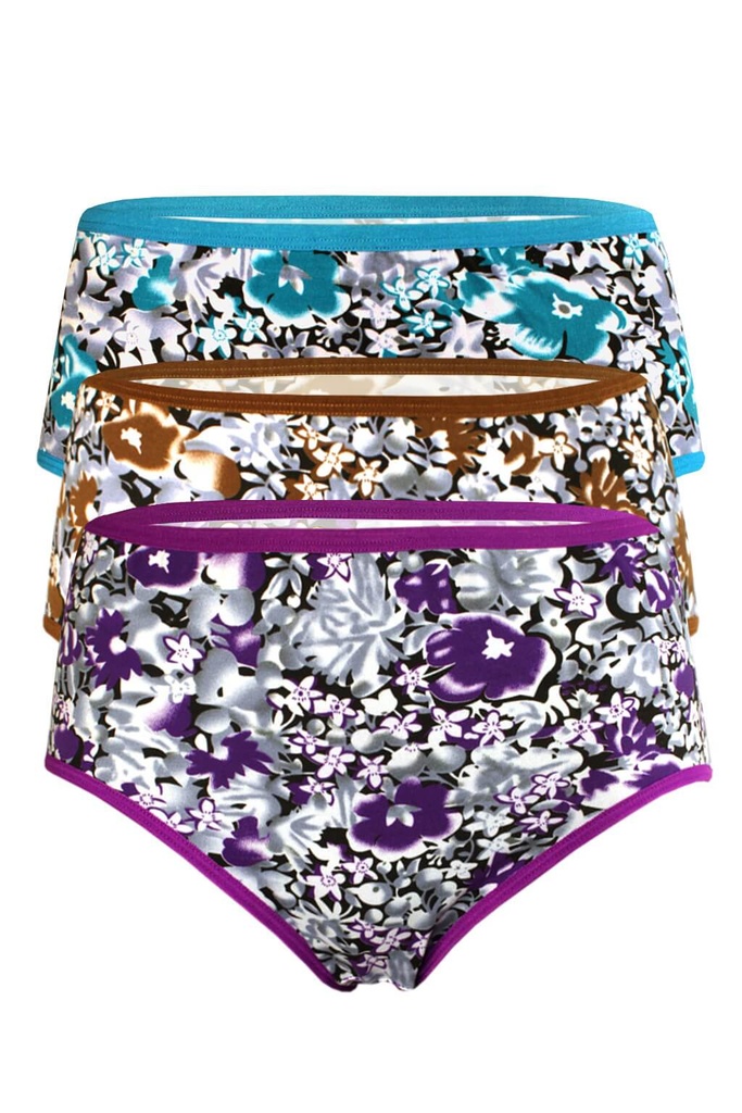 Rylie Bamboo vyšší kalhotky s potiskem - 3ks