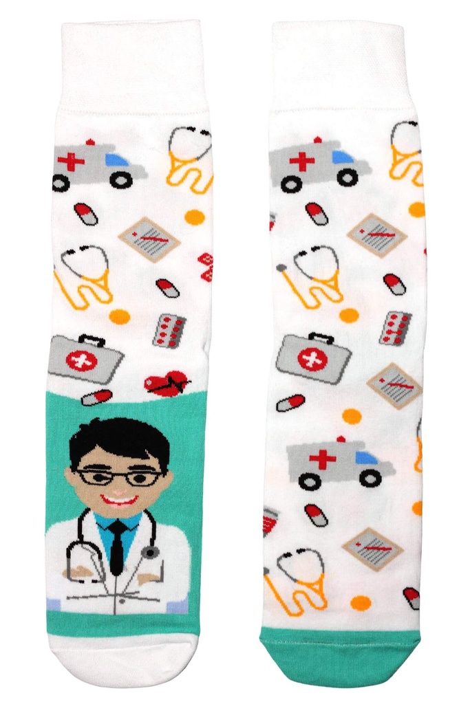 Veselé ponožky každá jiná - doktor 0549 světle zelená 44-46