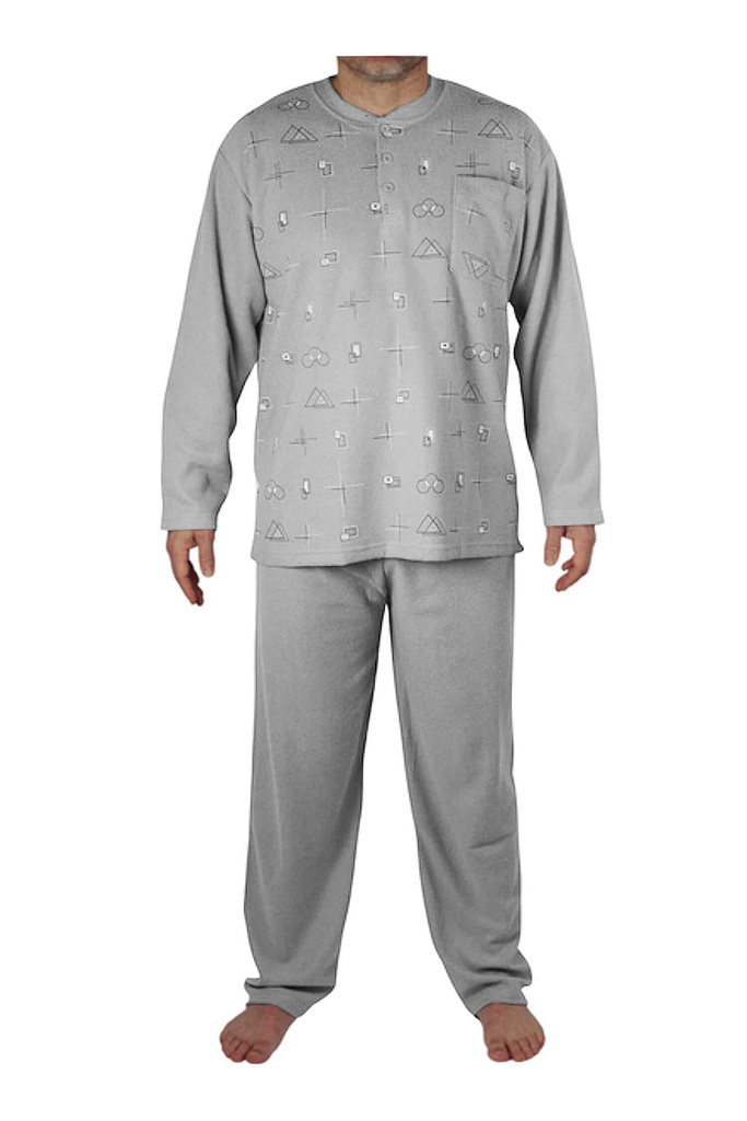 Michal froté pyžamo pánské V1512 světle šedá XL