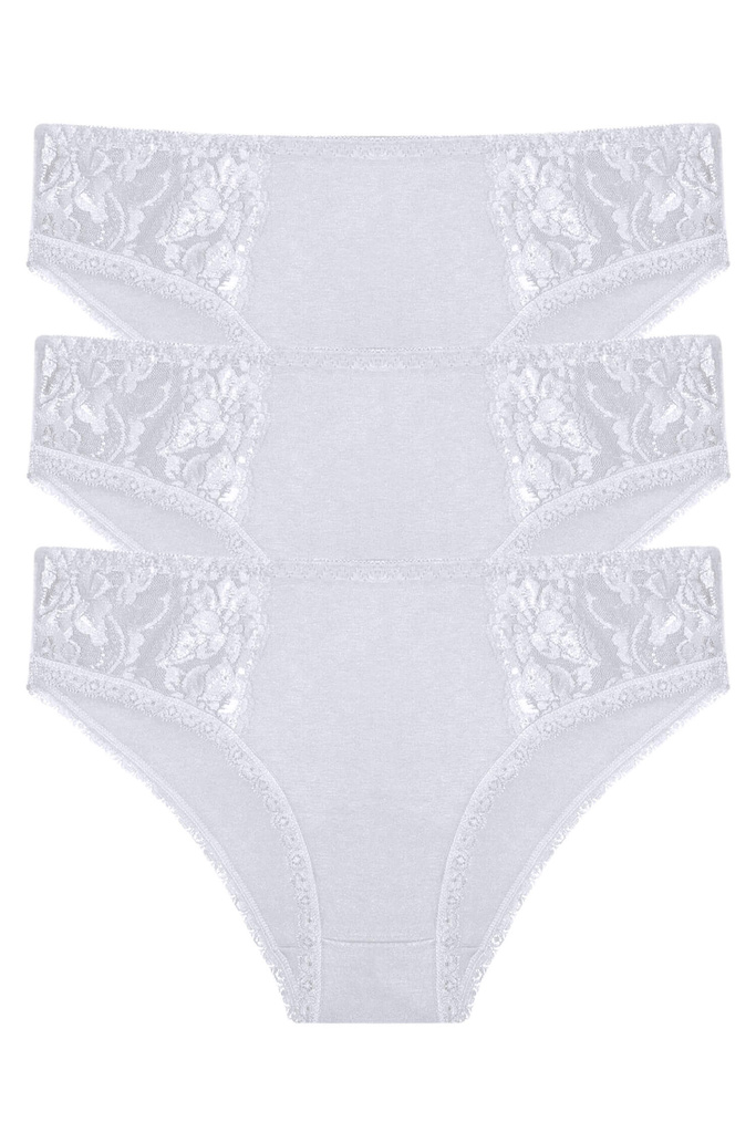 Helga bavlněné kalhotky s krajkou 9086 -3 ks