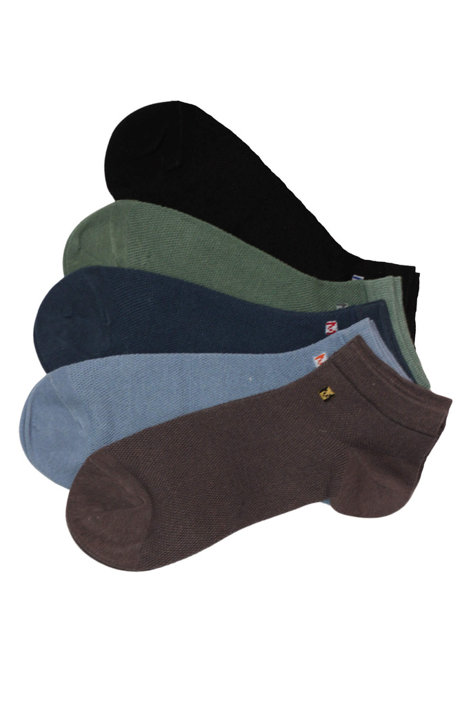 Kvalitní bavlněné kotníkové ponožky s monogramem CM180 - 3 páry vícebarevná 40-43
