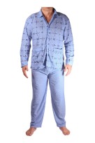 František propínací pánské froté pyžamo 4F-785-12 světle modrá 4XL