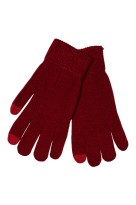Libuška pletené rukavice na telefon 329 karmínové tmavě červená