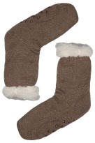 Hřejivé ponožky s protiskluzem Chic mocca světlá světle hnědá 42-44