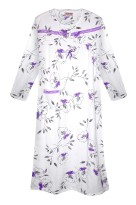 Fanynka hřejivá noční košile s dlouhým rukávem 6549 fialová 3XL