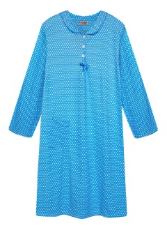 Liduška hřejivá noční košile pod kolena 6553 světle modrá 3XL