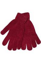 Anetka karmínové žinylkové rukavice kouzelné tmavě červená