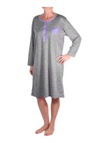 Elenka dámská noční košile dlouhý rukáv 3N-794-25 fialová 3XL
