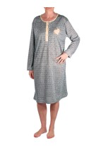 Elenka dámská noční košile dlouhý rukáv 3N-794-25 světle oranžová 3XL