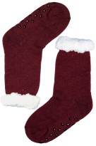 Hřejivé ponožky s protiskluzem Chic bordó vínová 35-38