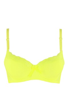 Fosfora neonová push up podprsenka 918 zářivě žlutá 70A