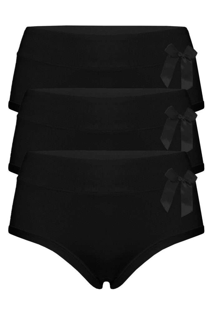 Anet black jednobarevné kalhotky vyšší 9033 - 3 bal