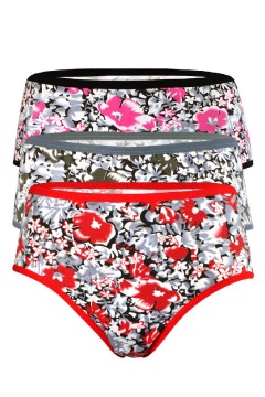 Rylie Bamboo vyšší kalhotky s potiskem - 3ks